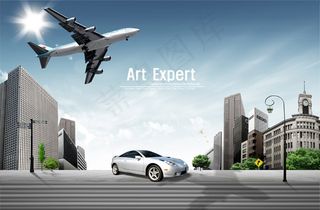 建筑与汽车飞机