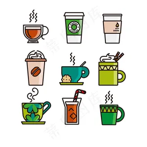 彩色咖啡杯