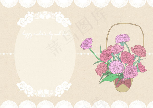 花朵元素边框psd模版下载