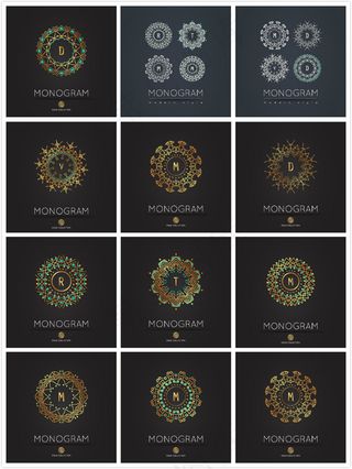 花纹字母设计矢量