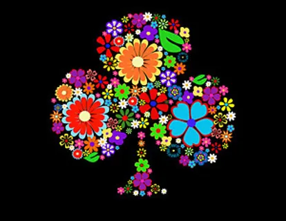 花卉组成的梅花图