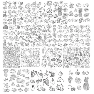 手绘水果卡通元素,背景元素