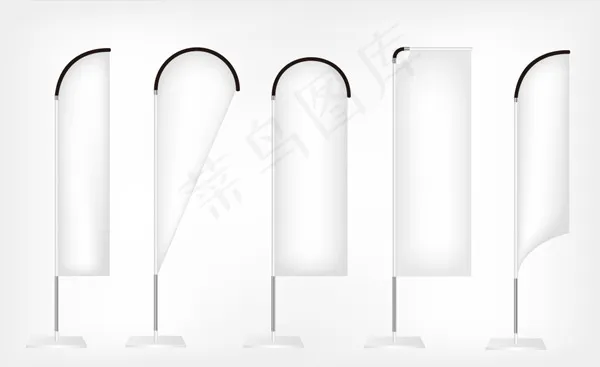 空白旗帜标语牌eps,ai矢量模版下载