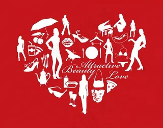 爱心购物矢量图