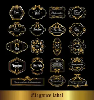 欧式花纹标签3,免抠元素