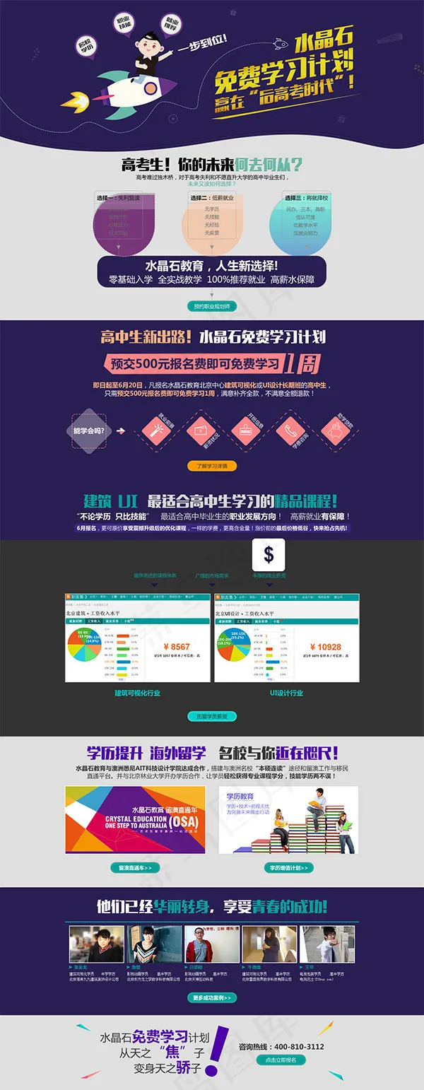 高考营销专题页psd模版下载
