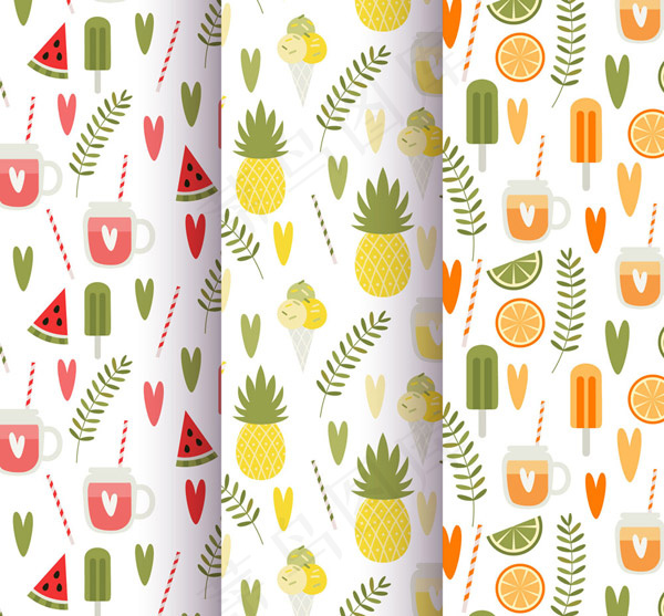 西瓜和饮料背景