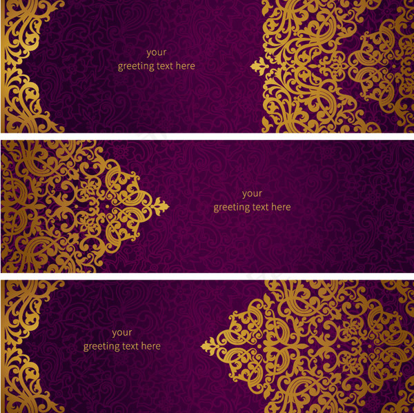 金色花纹banner