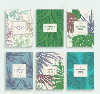 夏季树叶卡片