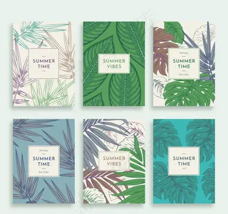 夏季树叶卡片