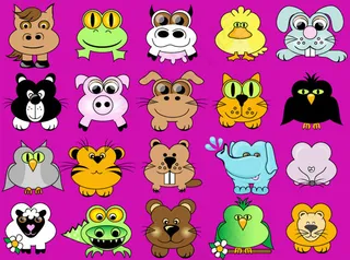 可爱卡通动物,免抠元素,背景元素