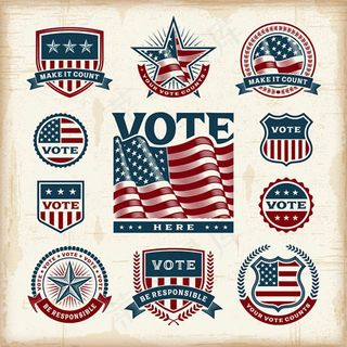 星条旗主题图标,免抠元素