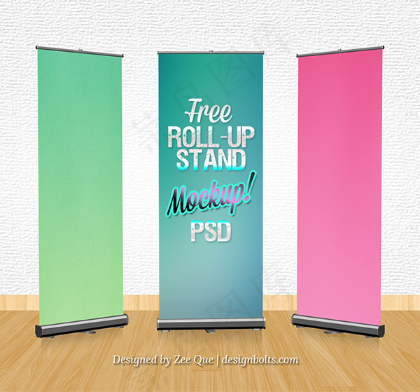 X展架易拉宝样机psd模版下载
