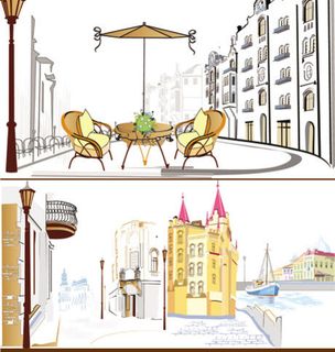 欧美街头风景矢量 欧美街头风景矢量