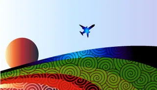 黃昏夕陽航天元素