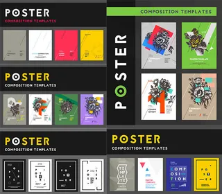 彩色组合海报