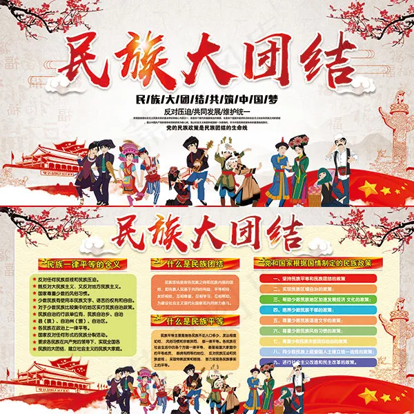 民族大团结海报(7087X3543(DPI:150))psd模版下载