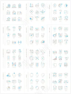 时尚线性图标,免抠元素