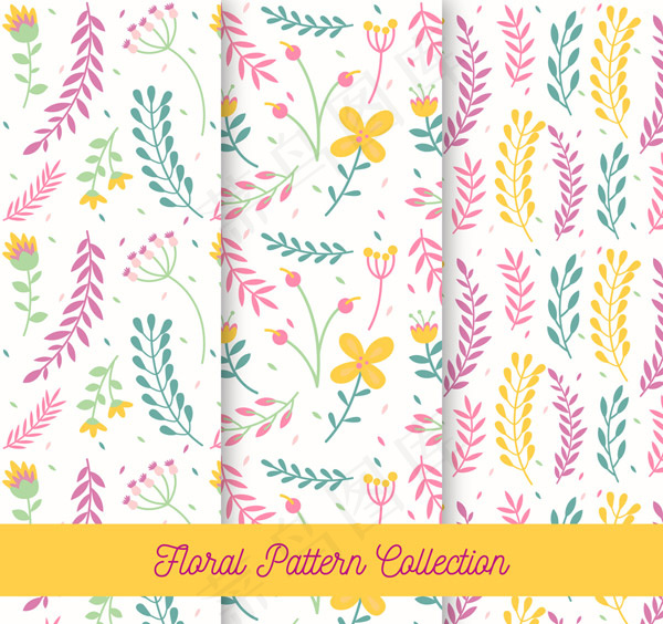 彩色花卉和树叶