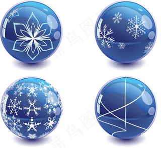 圣诞节花纹圆球