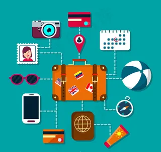 精致旅行物品图标