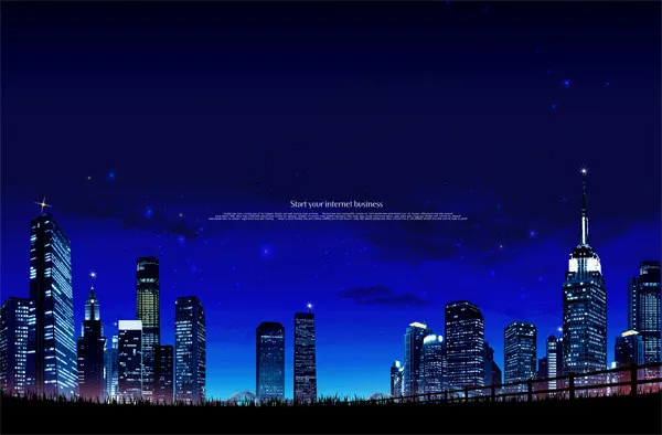 城市建筑夜景(5000X3286(DPI:300))psd模版下载
