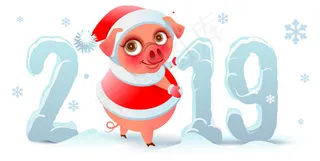 圣诞猪2019艺术字