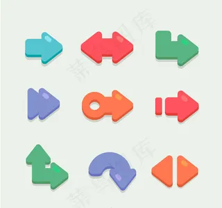彩色箭头图标,免抠元素