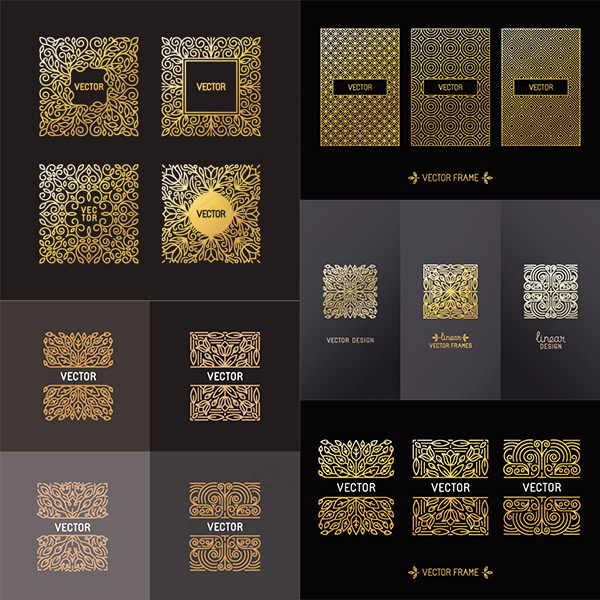 金色花纹底纹eps,ai矢量模版下载
