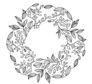 欧式手绘圆形花纹