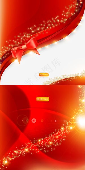 光带鲜红背景,背景元素