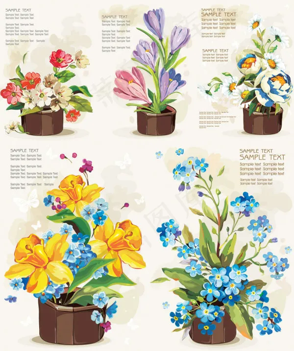 盆花矢量eps,ai矢量模版下载