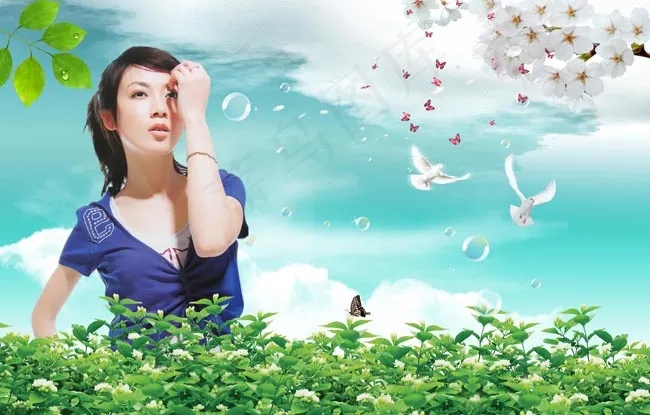 时尚气质美女(4134X2641(DPI:300))psd模版下载