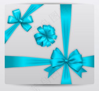 蓝色蝴蝶结矢量