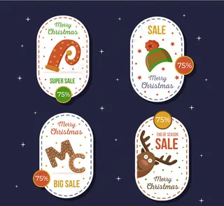圣诞促销标签