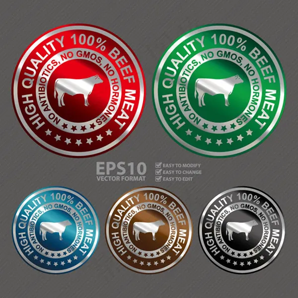 牛肉产品商标矢量eps,ai矢量模版下载