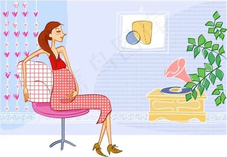孕妈妈矢量素材