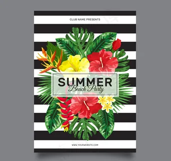 夏季沙滩派对传单