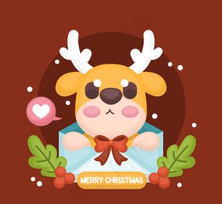 圣诞驯鹿矢量