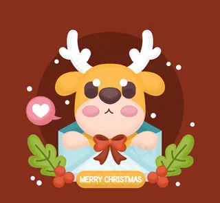 圣诞驯鹿矢量