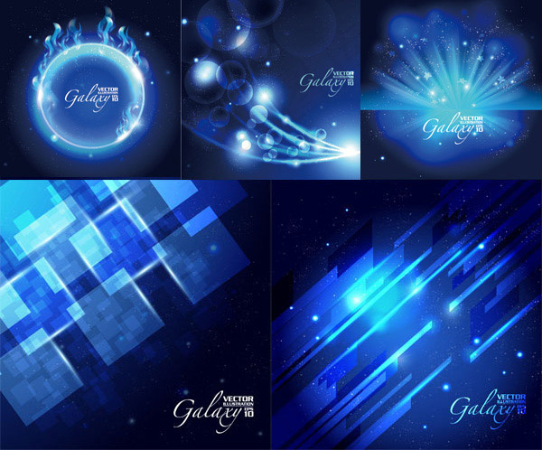 蓝色光影背景,背景元素