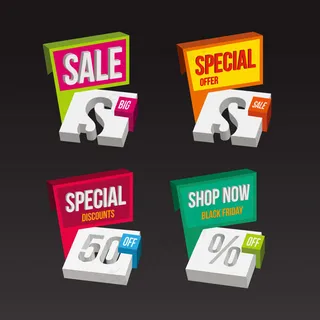 立体创意标签,免抠元素