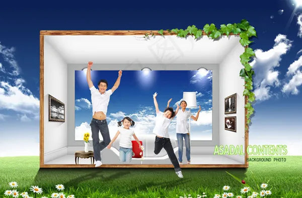 韩国幸福家庭(3500X2300(DPI:300))psd模版下载