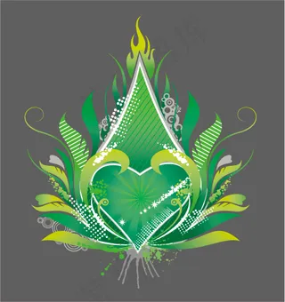 绿色心形火焰