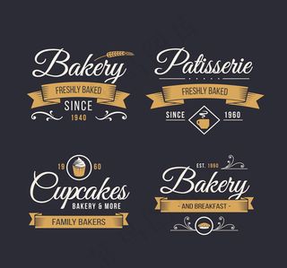 金色烘培元素标志