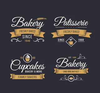 金色烘培元素标志