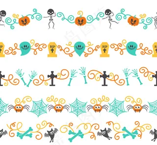 万圣节元素花边