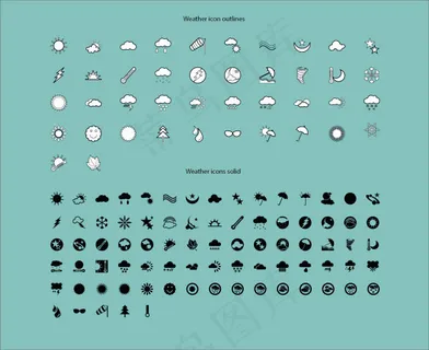 简约的天气图标,免抠元素