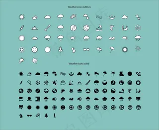 简约的天气图标,免抠元素