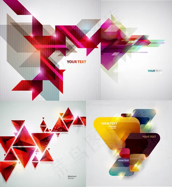 炫彩透光几何图形eps,ai矢量模版下载